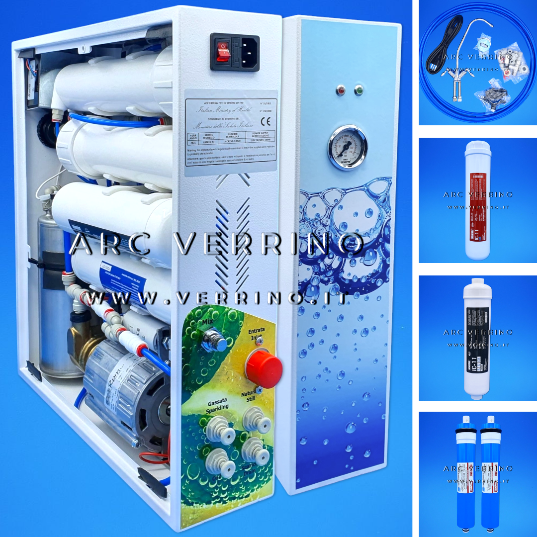 EUR 35 Depuratore D'Acqua A Osmosi Inversa 5 Stadi - Sottolavello Completo Di Filtri, Membrana E Rubinetto - Acqua Pura E Gustosa In Casa