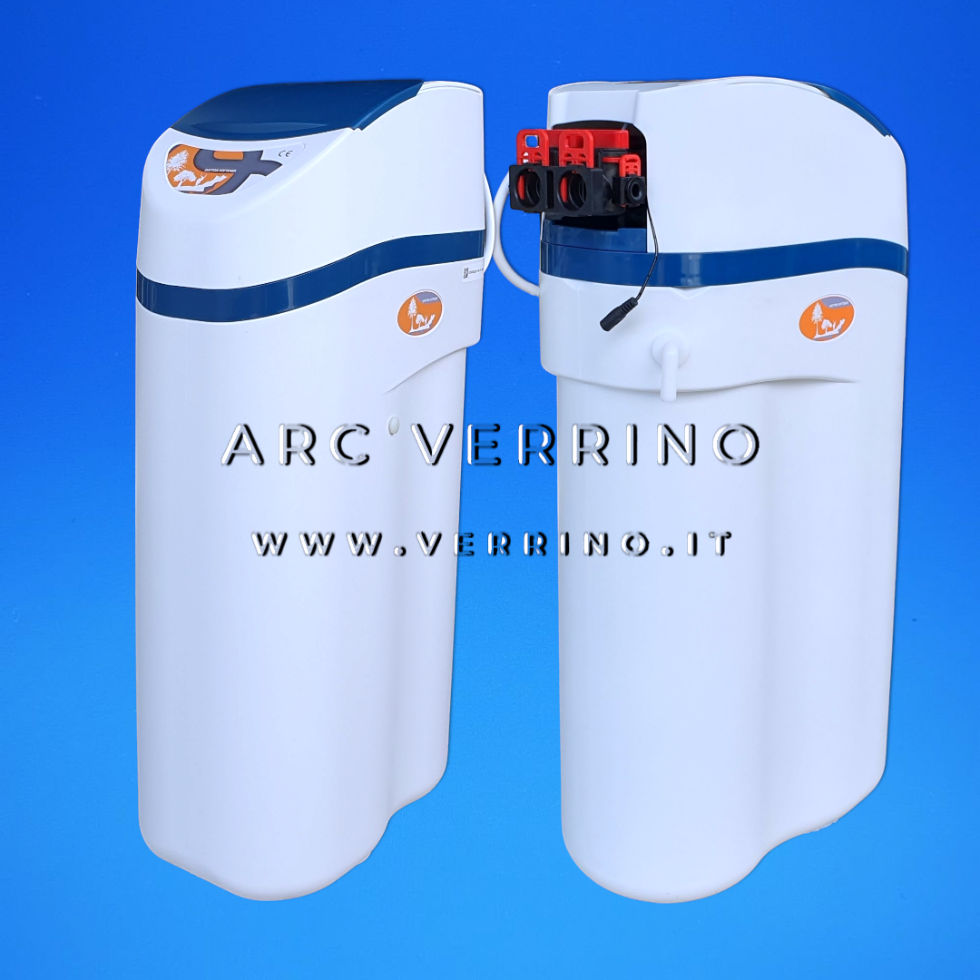  Addolcitore cabinato DAYTON SLIM 12 per acqua domestica - 12 Litri | a basso consumo di acqua e sale