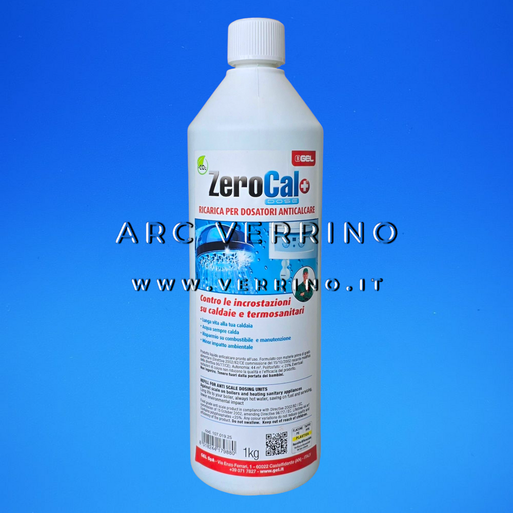 Anticorrosivo e antincrostante Gel ZEROCAL+ DOSE 107.019.25 | ricarica liquida per dosatori Zerocal