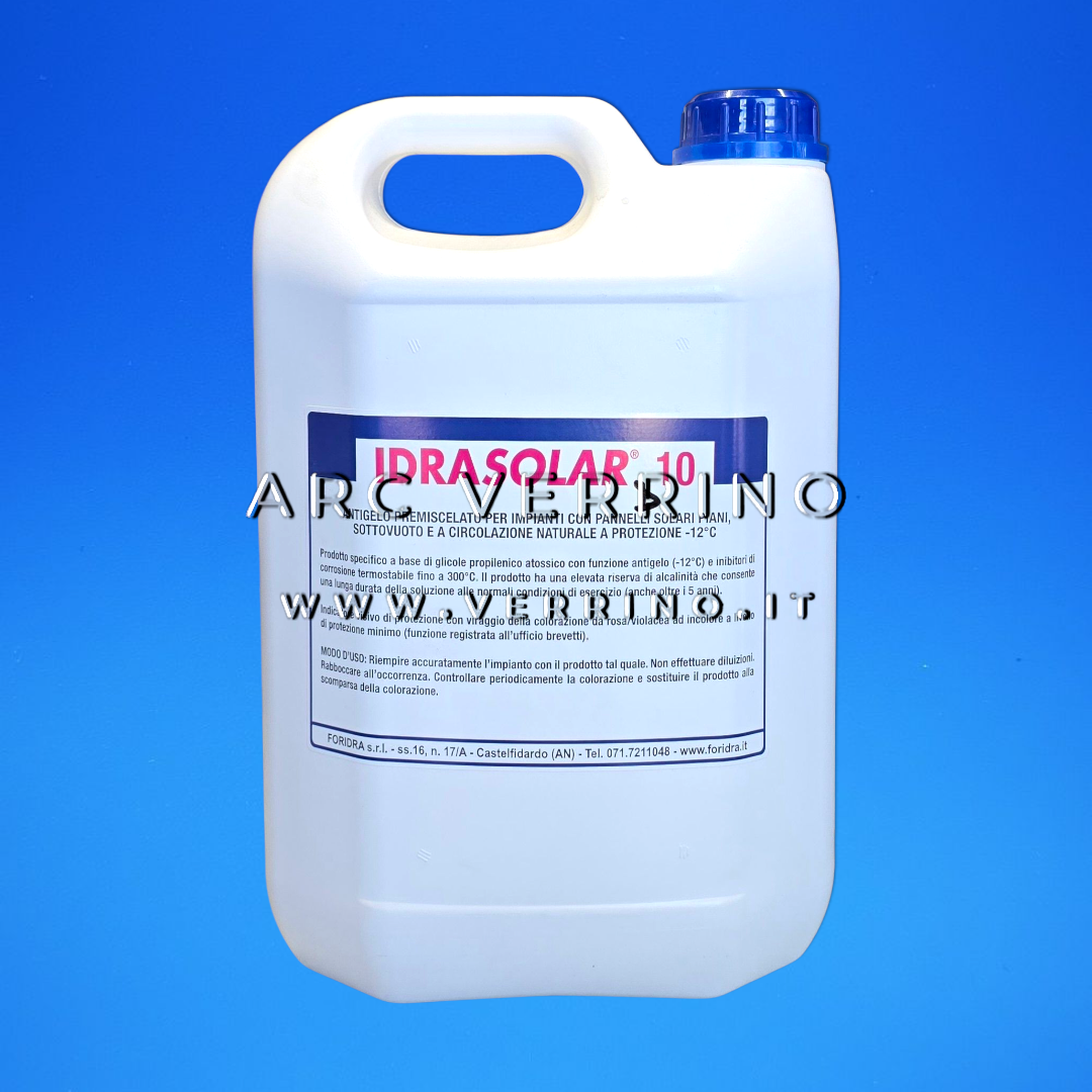 Antigelo liquido Foridra IDRASOLAR 10 per impianti con pannelli solari | Tanica 5 Kg