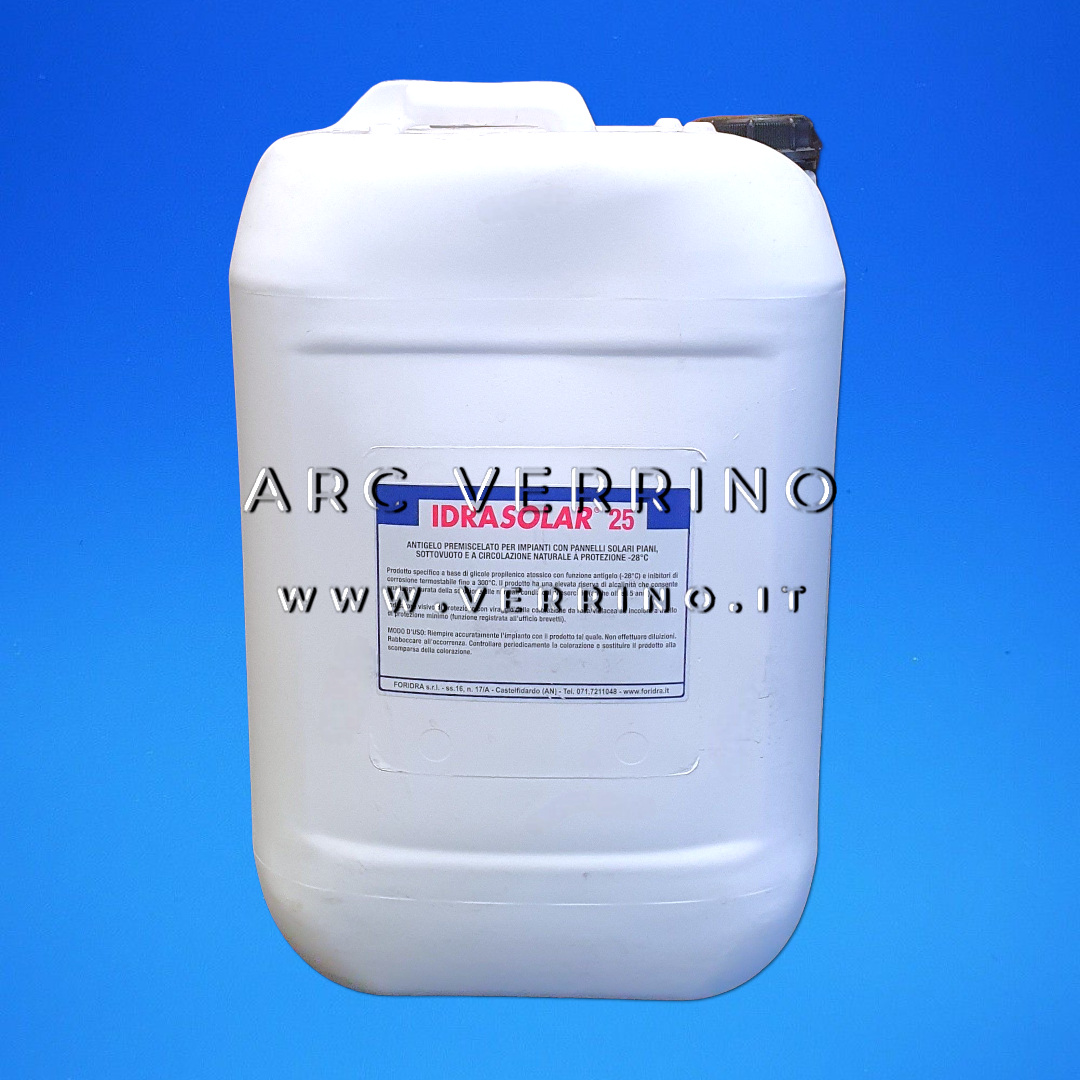 Antigelo liquido Foridra IDRASOLAR 25 per impianti con pannelli solari | Tanica 25 Kg