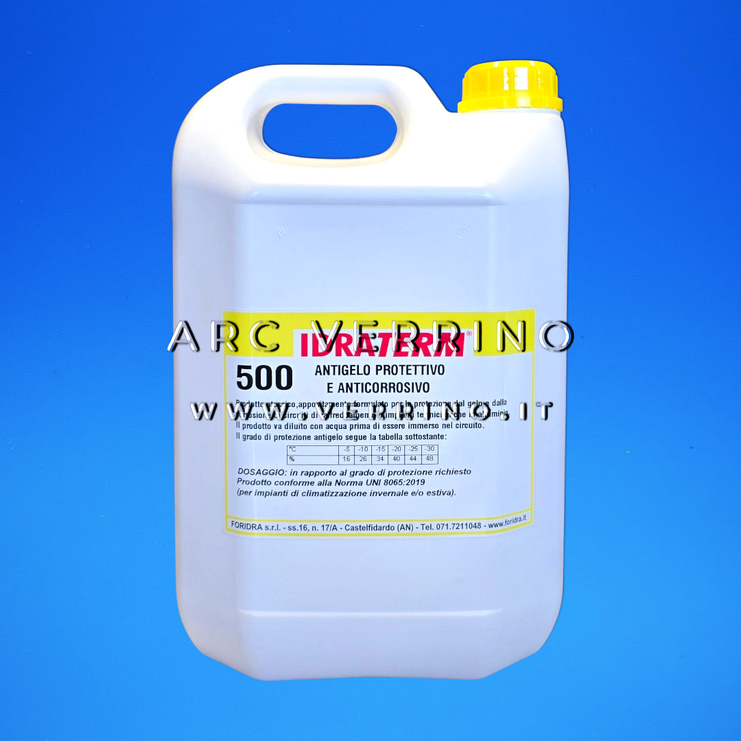 Antigelo liquido Foridra IDRATERM 500 per impianti di riscaldamento/condizionamento | Tanica 5 Kg