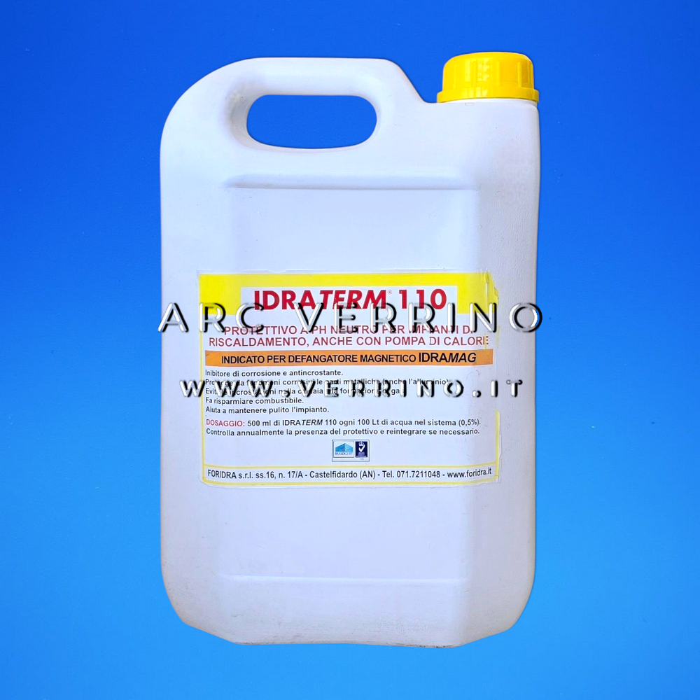 Antincrostante liquido Foridra IDRATERM 110 con inibitore di corrosione per impianti di riscaldamento | Tanica 5 Kg
