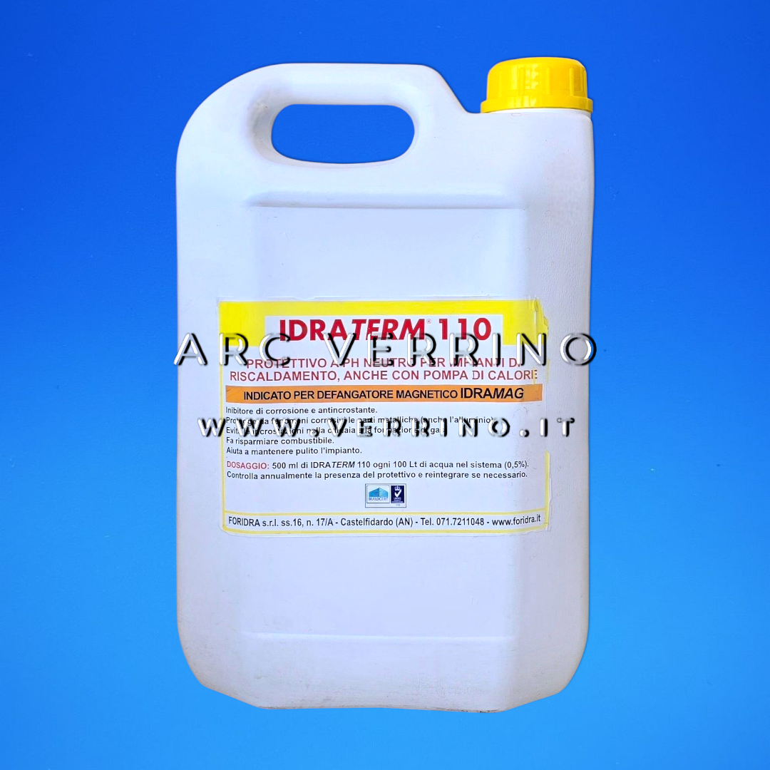 Antincrostante liquido Foridra IDRATERM 110 con inibitore di corrosione per impianti di riscaldamento | Tanica 5 Kg