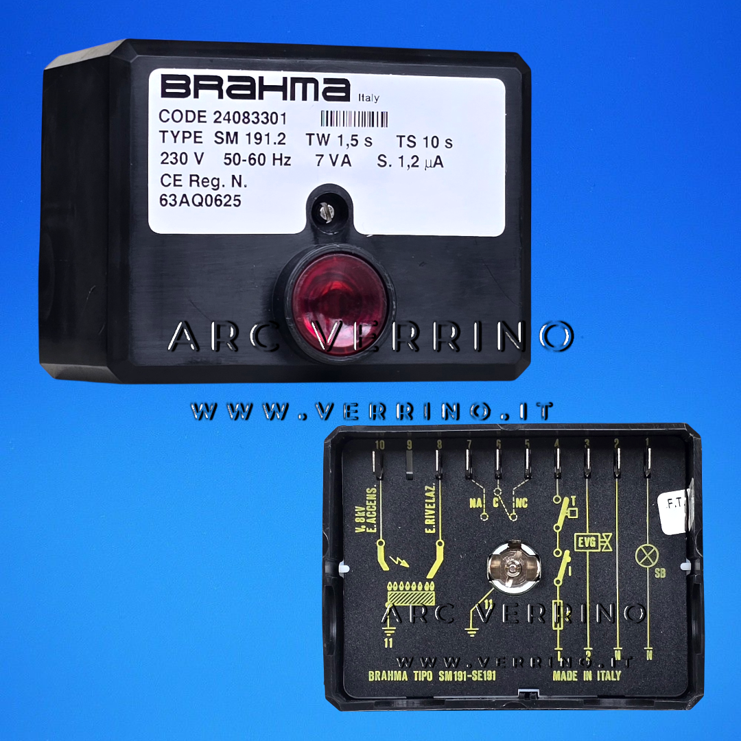 Apparecchiatura di sicurezza Brahma SM 191.2 - 24083301 | Ferroli 36504700 | TV= 1,5s TS= 10s