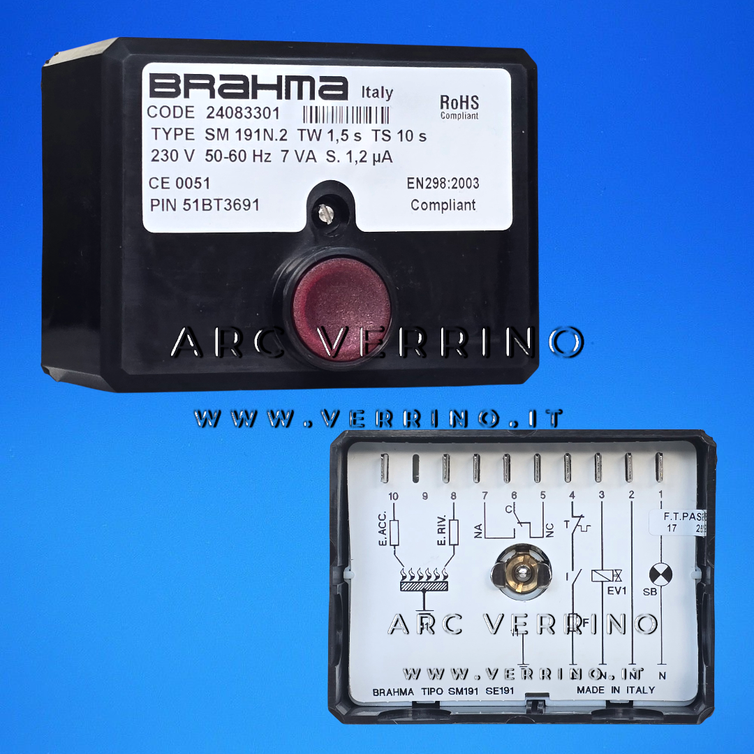 Apparecchiatura di sicurezza Brahma SM 191N.2 - 24083301 | TV= 1,5s TS= 10s