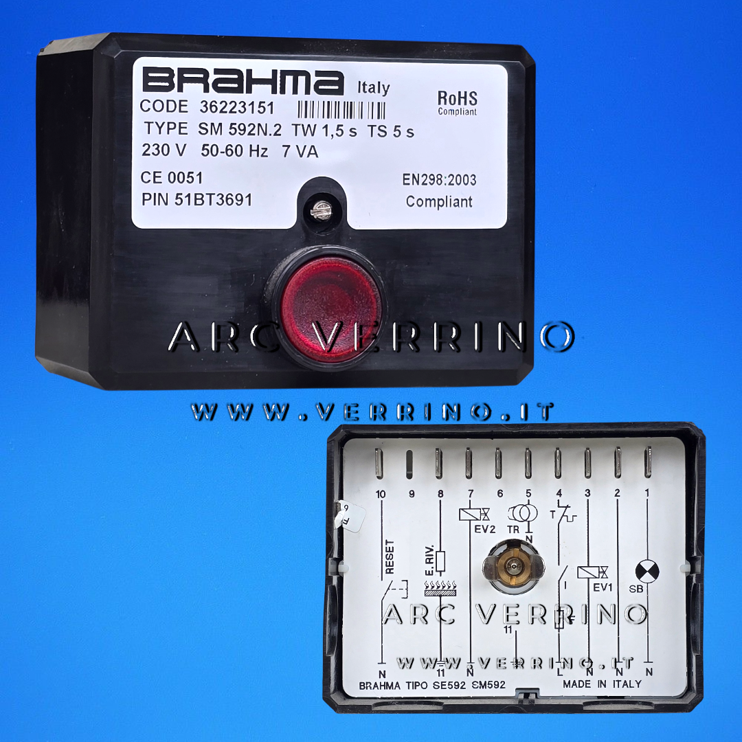 Apparecchiatura di sicurezza Brahma SM 592N.2 - 36223151 | TV= 1,5s TS= 5s