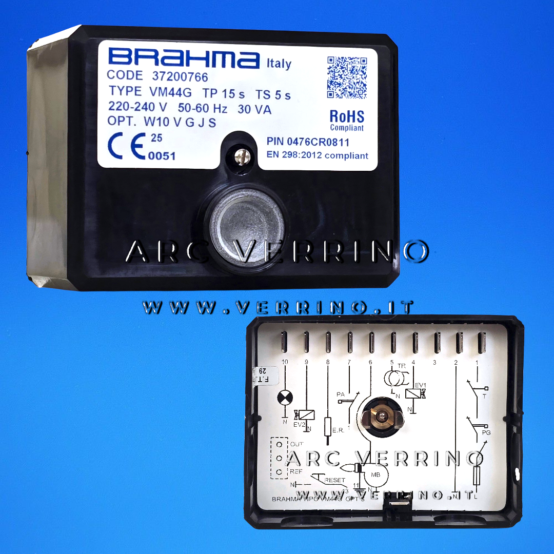 Apparecchiatura di sicurezza Brahma VM44G - 37200766 | TV= 15s TS= 5s - ARC VERRINO