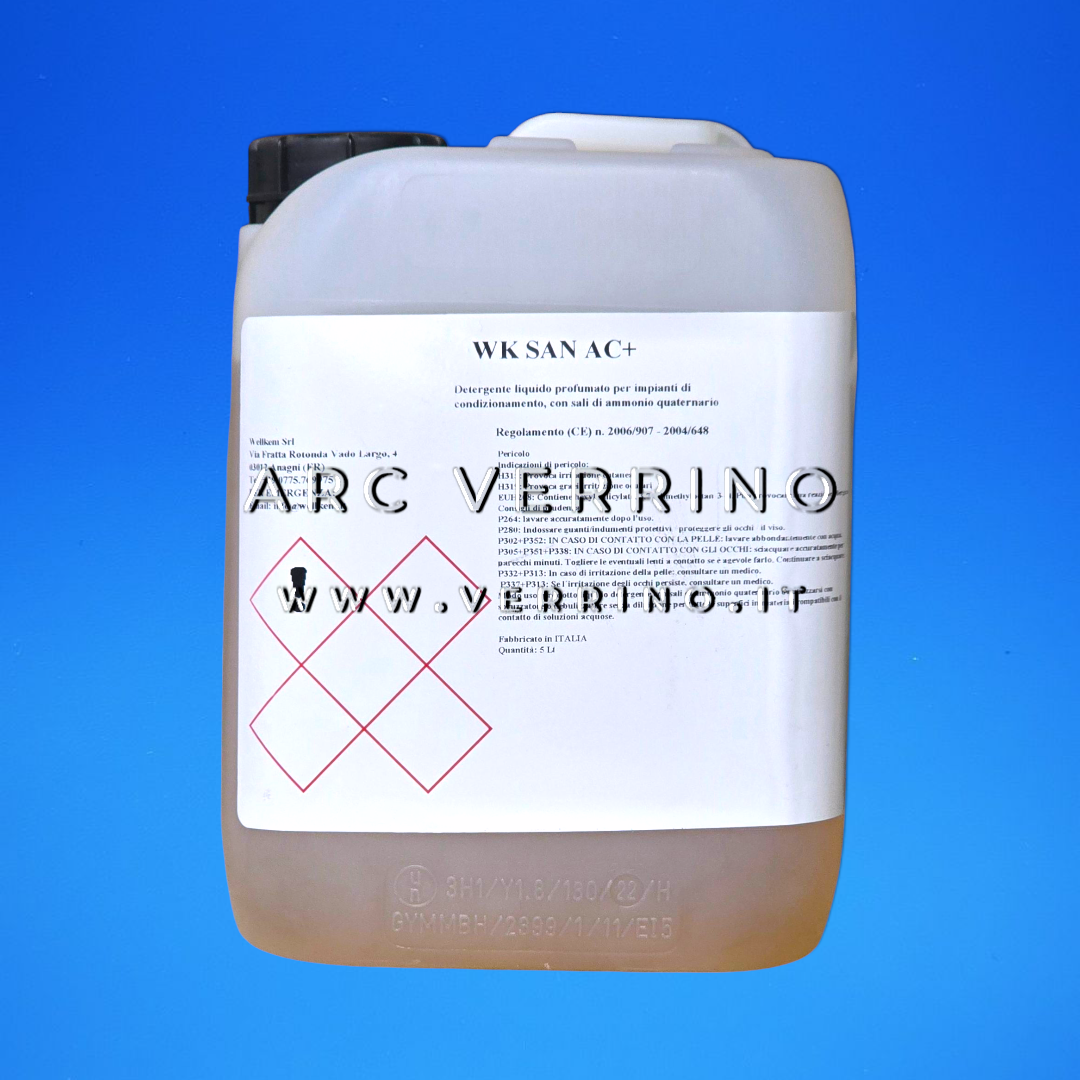 Detergente igienizzante liquido Wellkem WK SAN AC+ profumato | Per impianti di condizionamento - Tanica 5 Lt