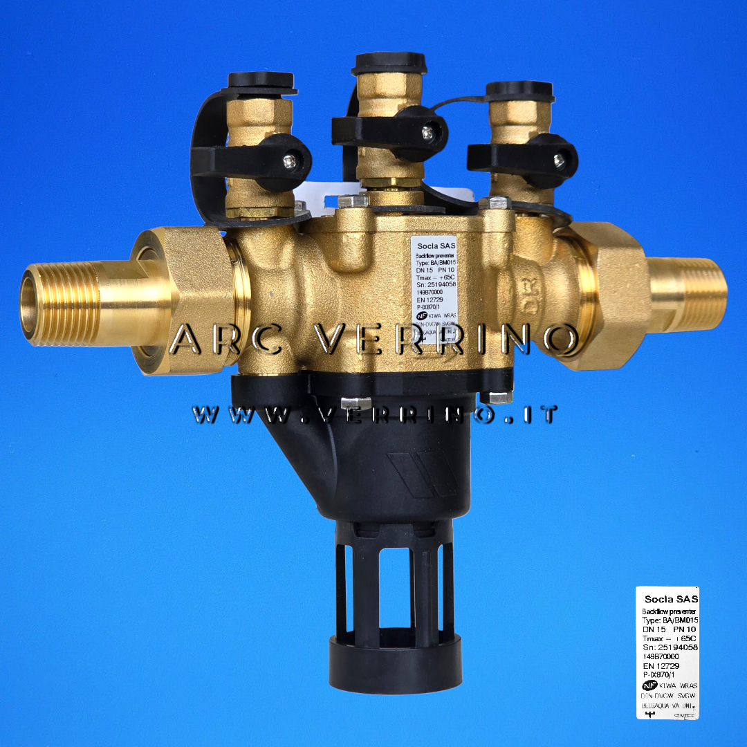 Disconnettore in ottone Watts - Socla BA/BM015 | 149B70000 - 1/2'' - ARC VERRINO