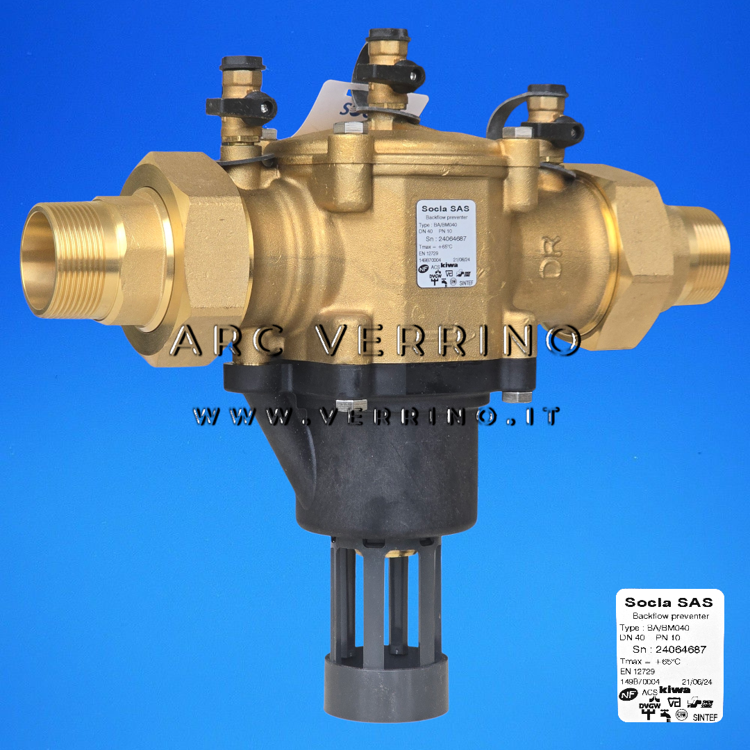 Disconnettore in ottone Watts - Socla BA/BM040 | 149B70004 - 1'' 1/2 - ARC VERRINO