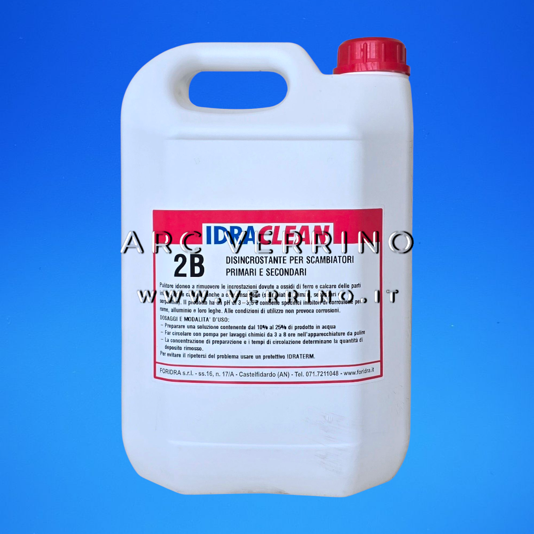 Disincrostante liquido Foridra IDRACLEAN 2B per scambiatori primari e secondari | Tanica 5 Kg