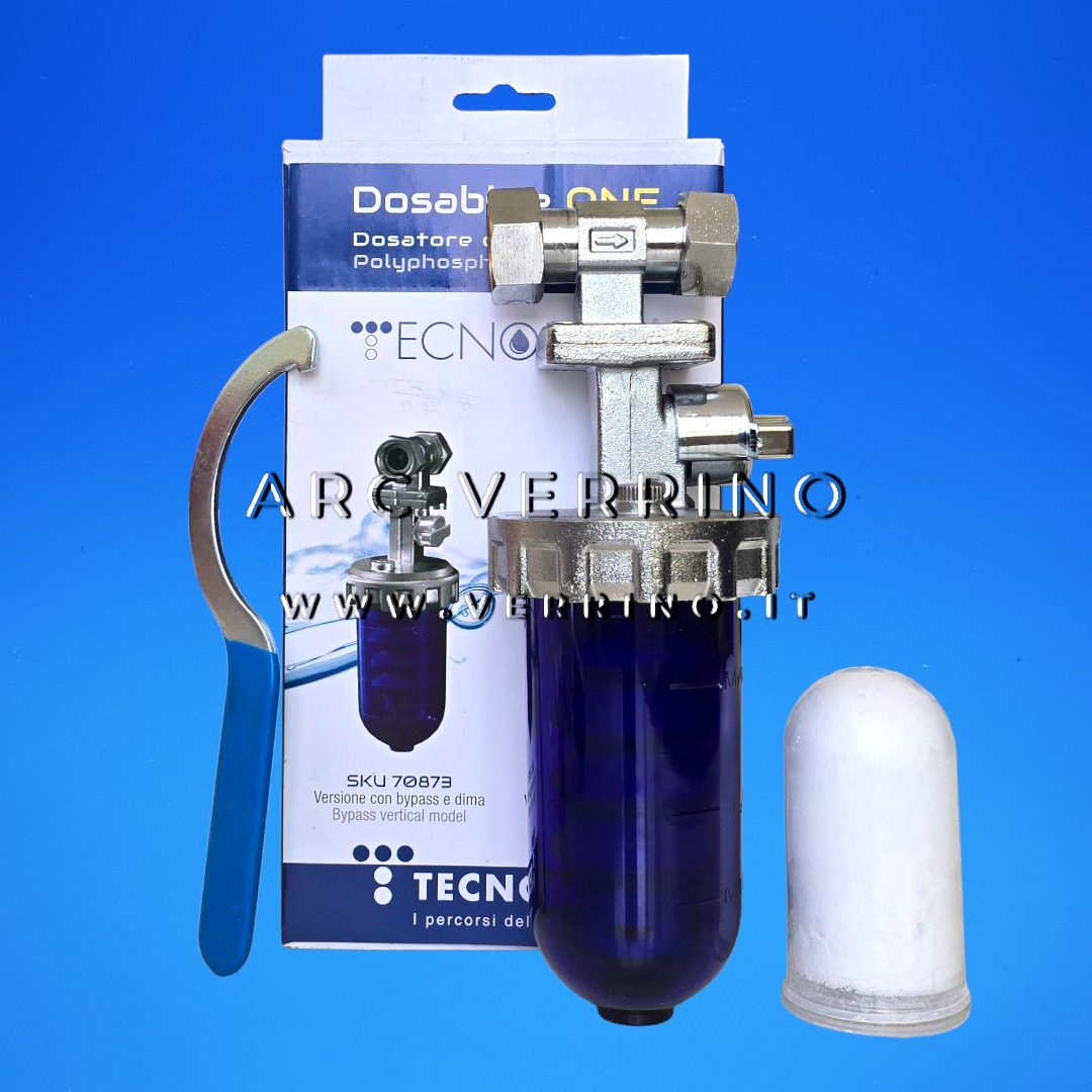 Dosatore proporzionale di polifosfati Tecnogas Dosablue ONE | TecnoBlue 70873 con bypass e dima