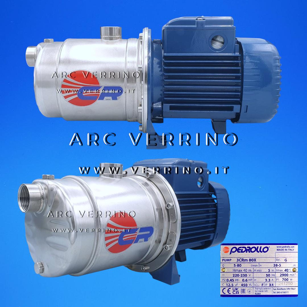 Elettropompa centrifuga Pedrollo 3CRm 80X - 43CR08D3A1 | multigirante orizzontale ad alta efficienza