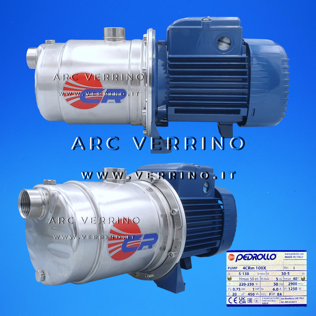 Elettropompa centrifuga Pedrollo 4CRm 100X - 43CR10D4A1 | multigirante orizzontale ad alta efficienza