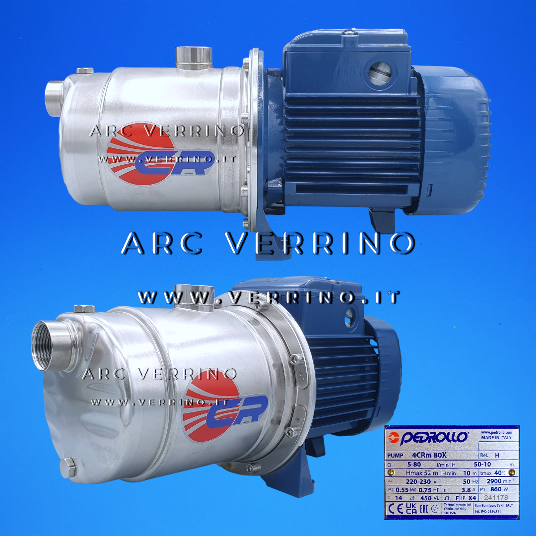 Elettropompa centrifuga Pedrollo 4CRm 80X - 43CR08D4A1 | multigirante orizzontale ad alta efficienza