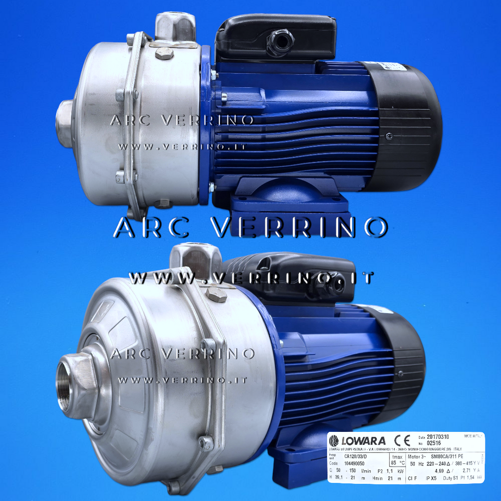 Elettropompa centrifuga Xylem Lowara CA 120/33/D TRIFASE - 104490050 | multistadio orizzontale ad alta efficienza
