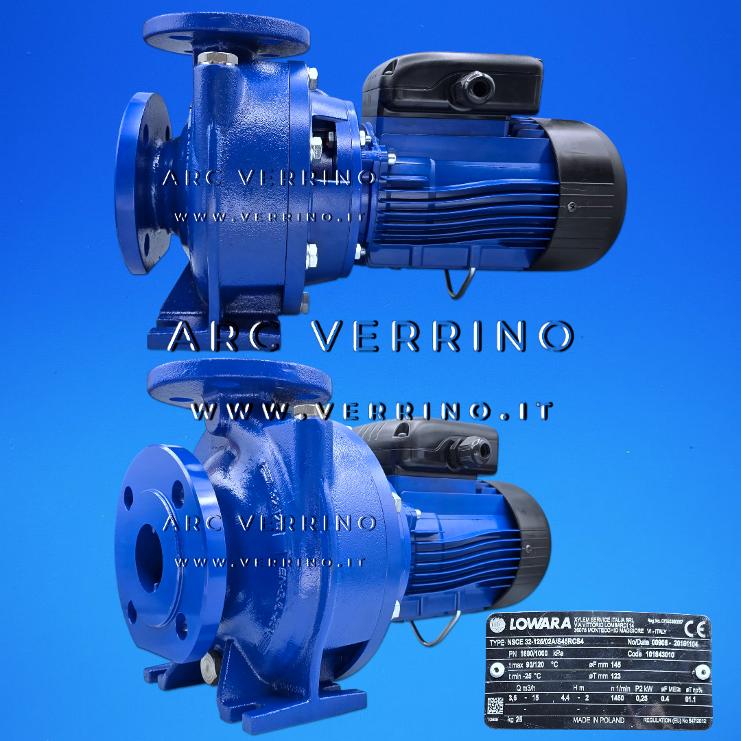 Elettropompa centrifuga Xylem Lowara NSCE 32-125/02A/S45RCS4 - 101843010 | multistadio orizzontale ad alta efficienza