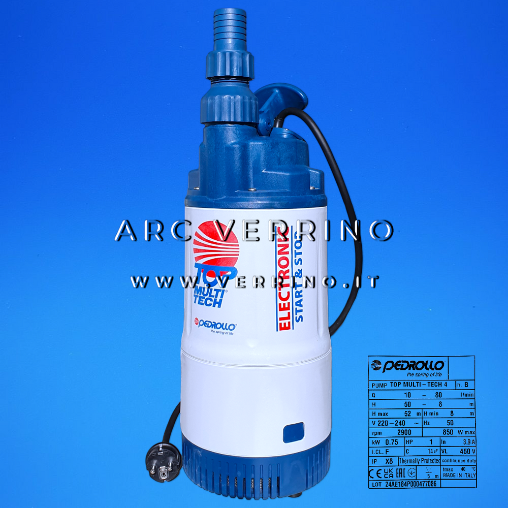 
Elettropompa sommergibile Pedrollo TOP MULTI TECH 4 - 48TPMA270A1U | multigirante automatica