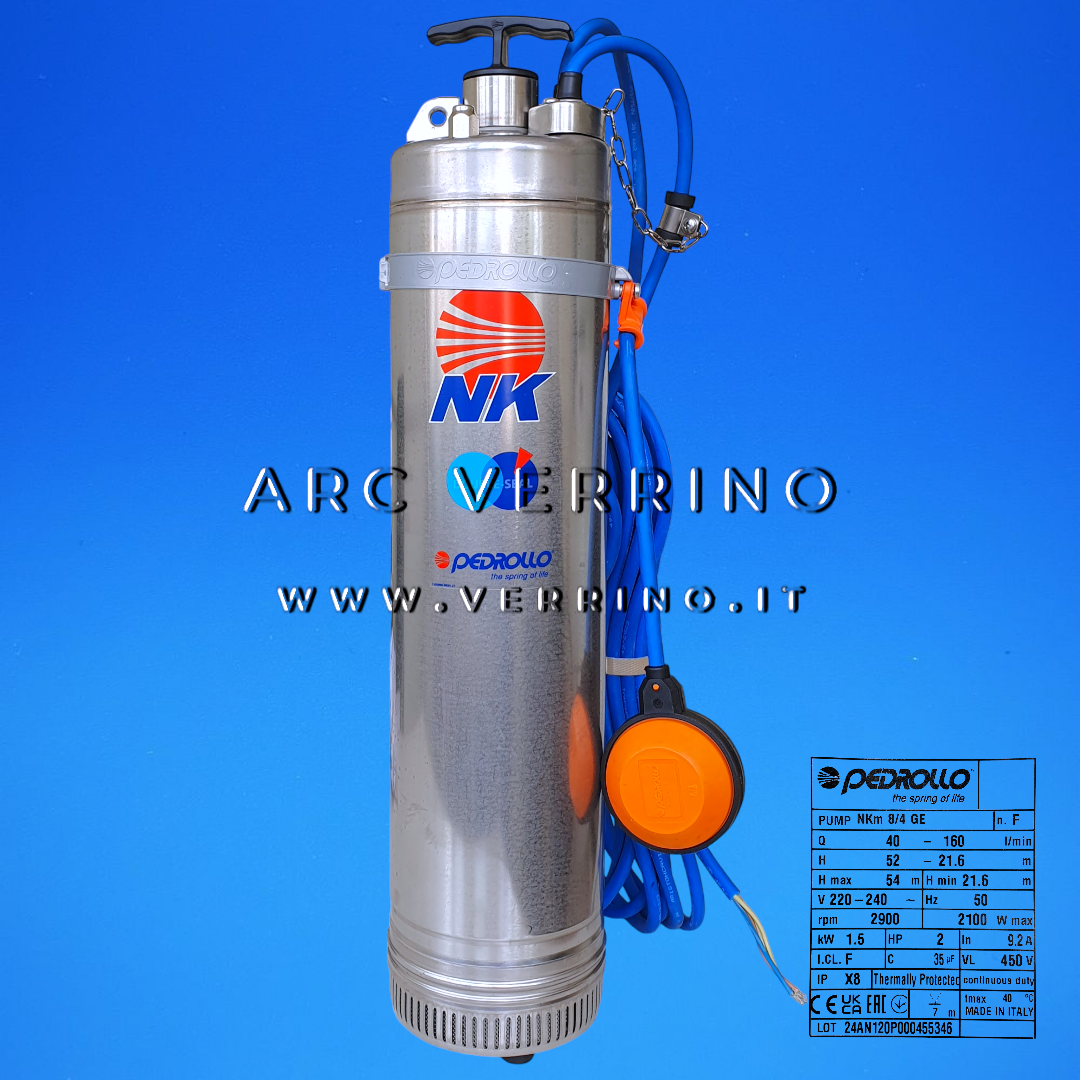 Elettropompa sommersa Pedrollo NKm 8/4 GE - 48SN2175A1U | multigirante e monoblocco