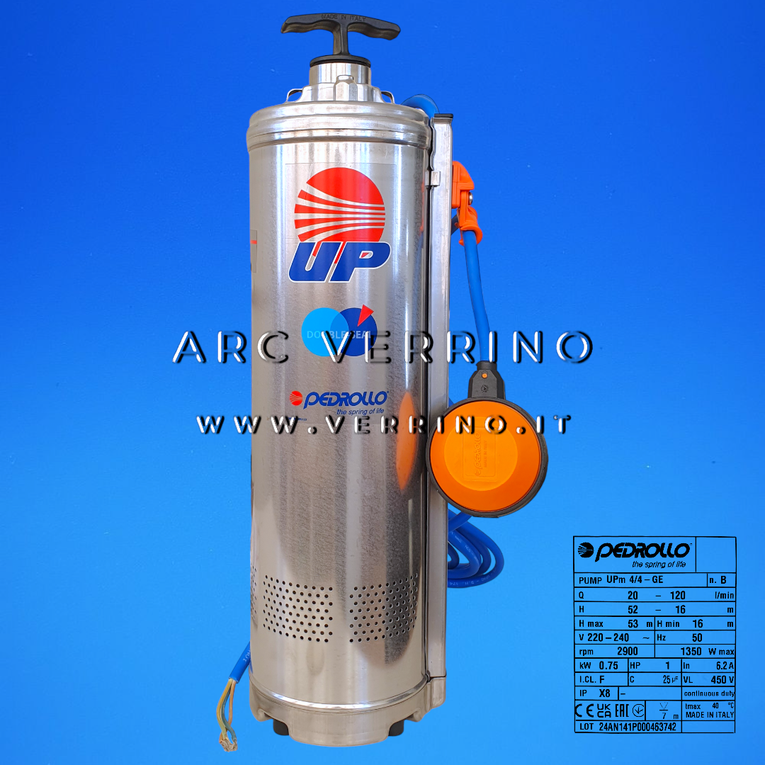 Elettropompa sommersa Pedrollo UPm 4/4 GE - 48SP2145A1U | multigirante