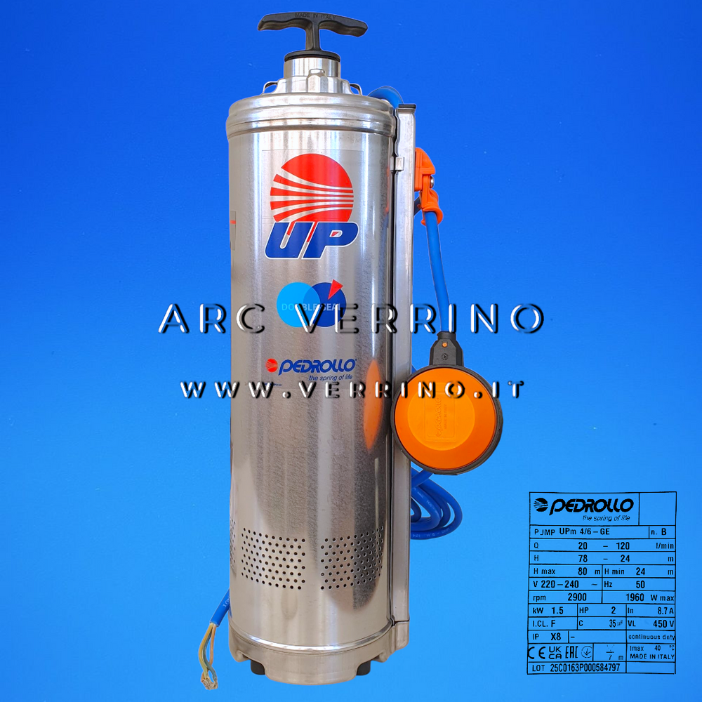 Elettropompa sommersa Pedrollo UPm 4/6 GE - 48SP2155A1U | multigirante
