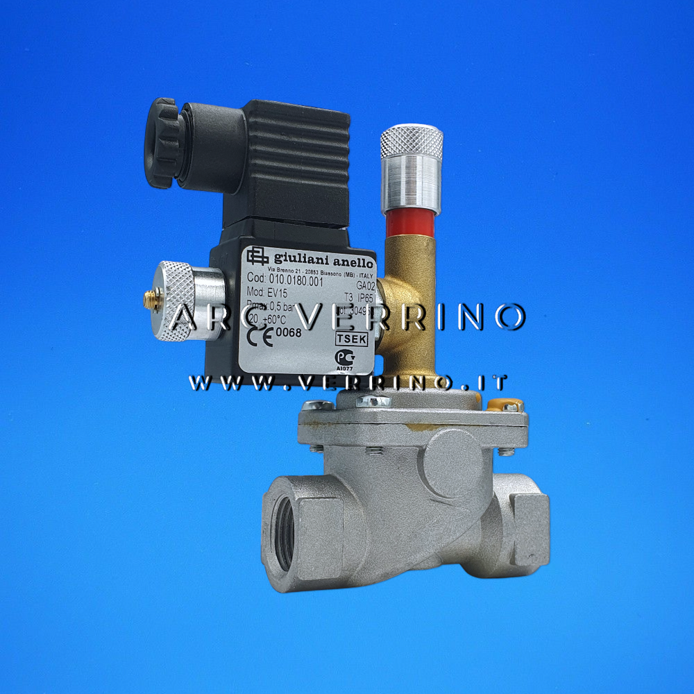  Elettrovalvola gas Giuliani Anello EV15 - 1/2 F | 010.0180.001 - a riarmo manuale_2