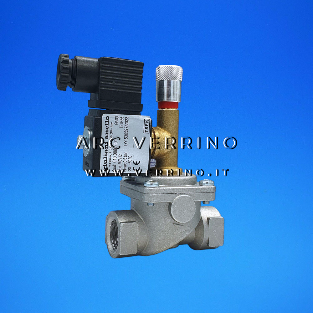  Elettrovalvola gas Giuliani Anello MSV12 - 1/2 F | 010.0080.001 - a riarmo manuale_1