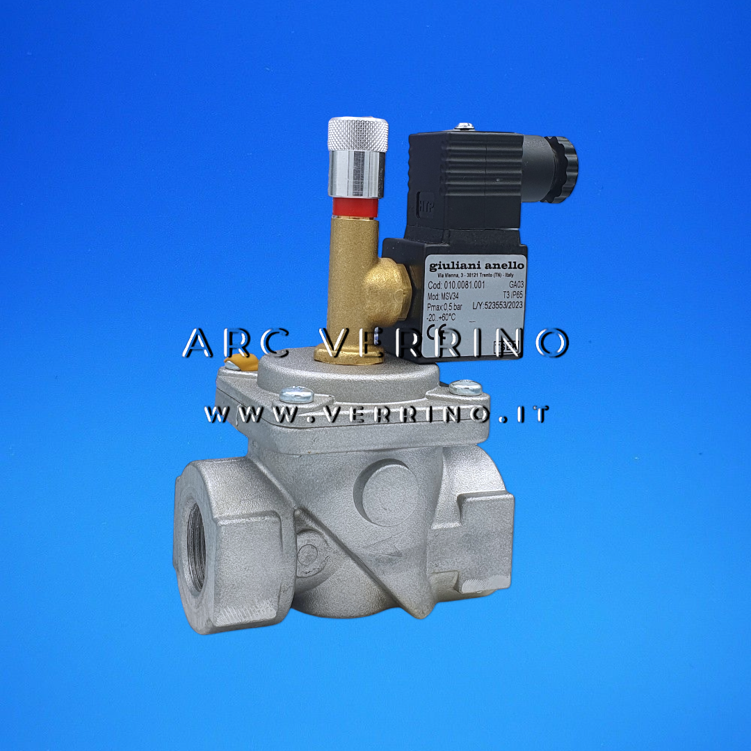  Elettrovalvola gas Giuliani Anello MSV34 - 3/4 F | 010.0081.001 - a riarmo manuale_1