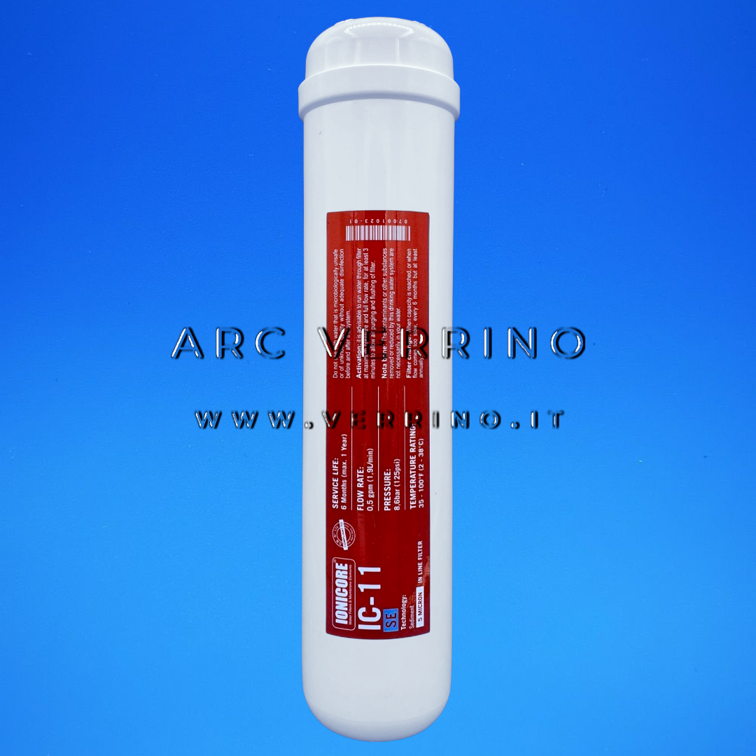 Filtro in linea Ionicore IC-11 SE - a sedimenti 1/4'' FPT | 5 Micron per sistemi di acqua potabile - ARC VERRINO