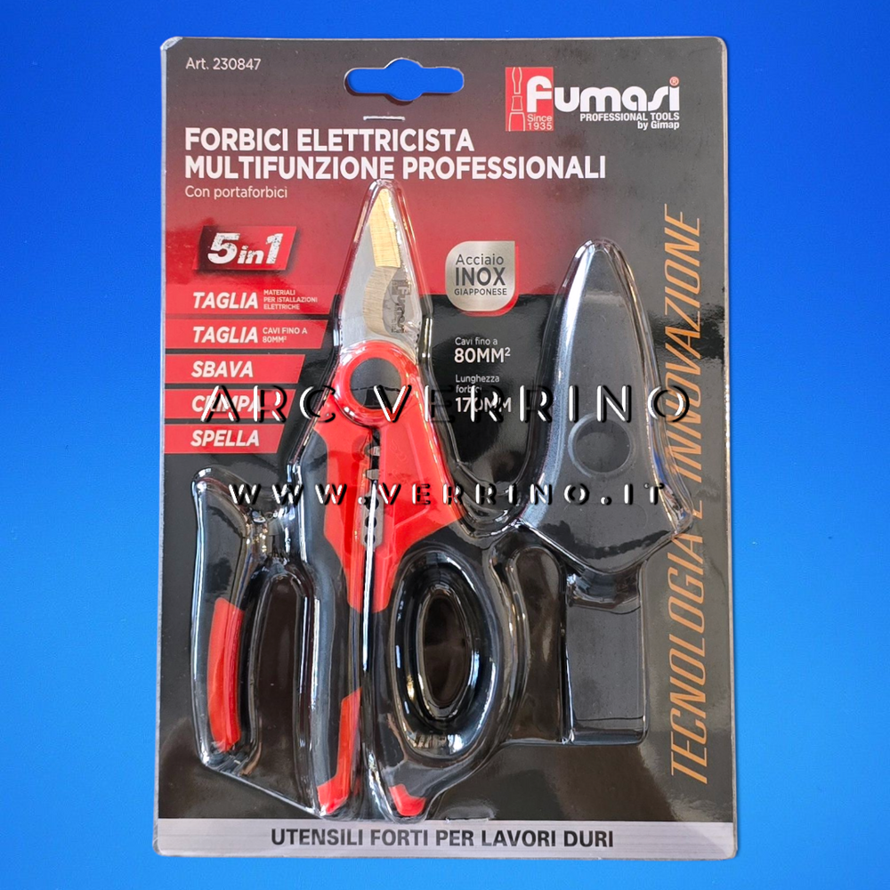 Forbici per elettricisti Fumasi 230847 | multifunzione - in acciaio inox giapponese