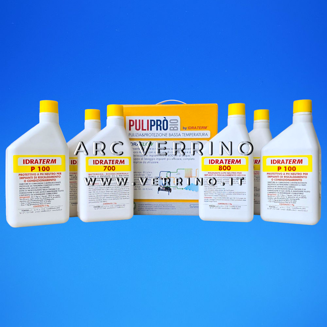 Kit di pulizia e protezione Foridra PULIPRO BIO per impianti a bassa temperatura | per impianti fino a 200 litri
