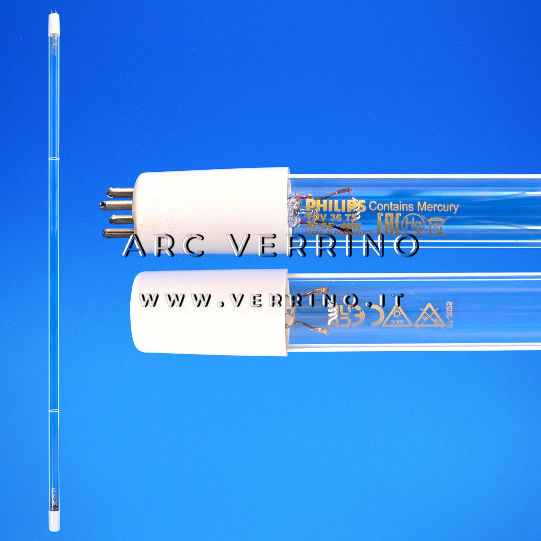 Lampada UVC - Philips TUV 40W 36 T5 4P-SE | 4 Pin - PER SISTEMI DI DEPURAZIONE DELL'ACQUA POTABILE - ARC VERRINO