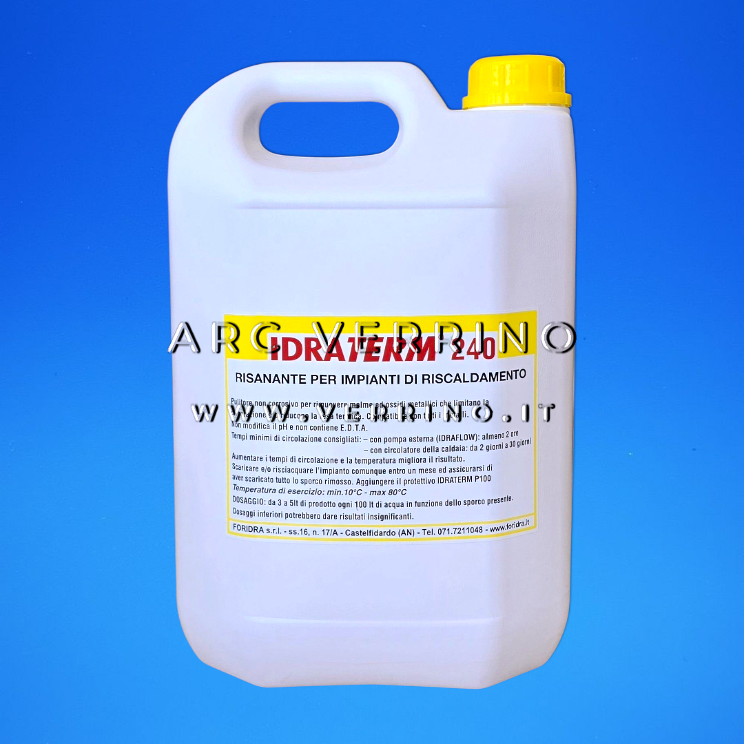 Liquido risanante Foridra IDRATERM 240 defangante per impianti di climatizzazione | Tanica 5 Kg