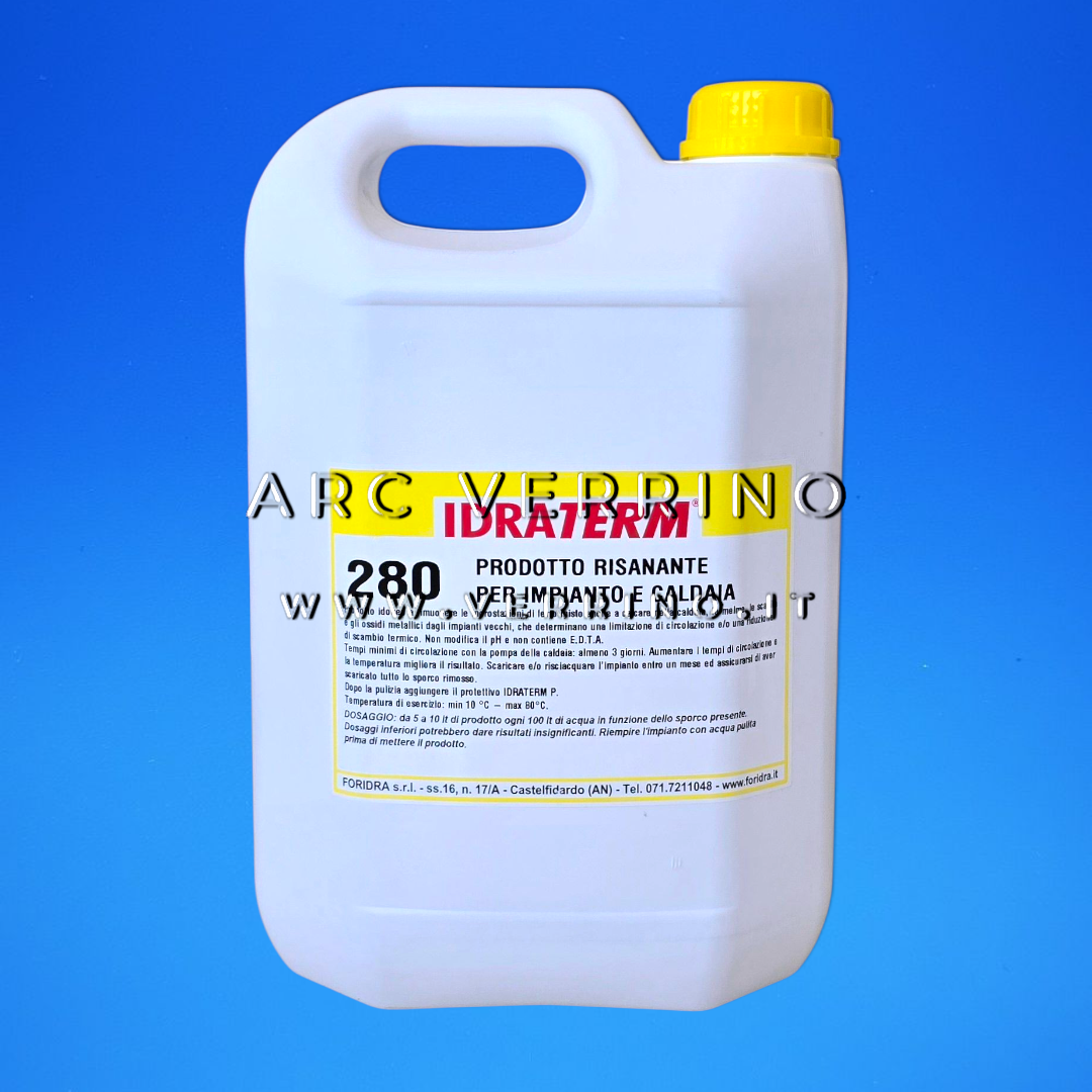 Liquido risanante Foridra IDRATERM 280 defangante per impianto e caldaia | Tanica 5 Kg