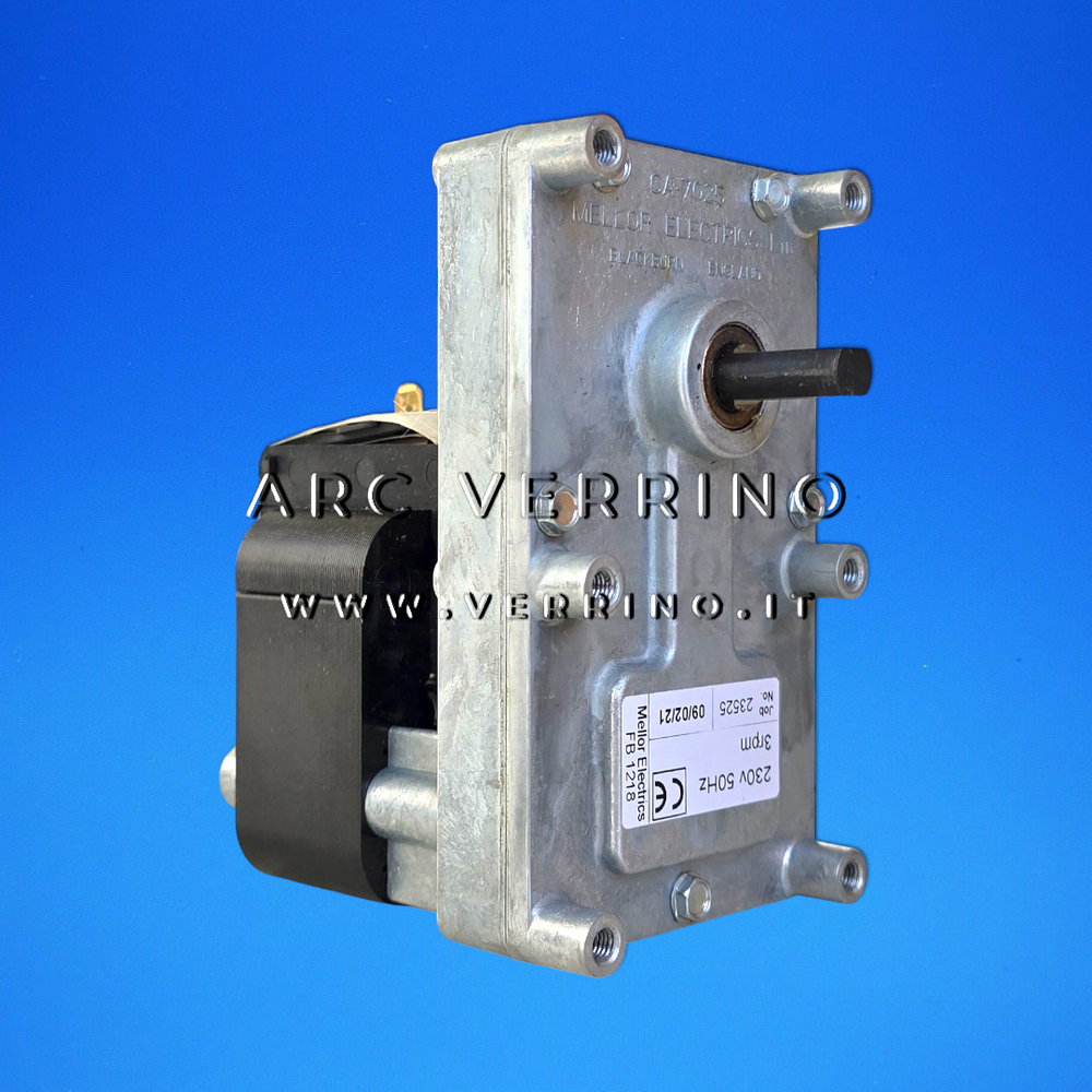 Motoriduttore Mellor FB 1218 - Cola 599000360 | 3 rpm - albero con doppio taglio 9,5 mm