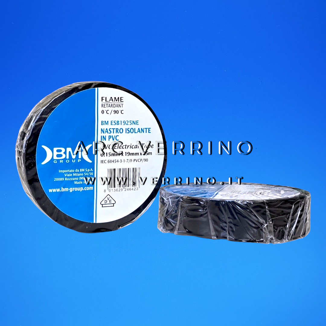 Nastro isolante Beta BM ESB1925NE in PVC nero - 19 mm x 25 mt | con ritardante di fiamma