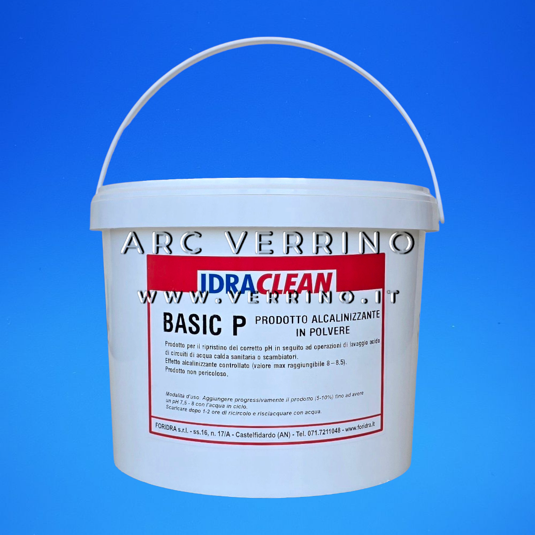 Neutralizzante in polvere Foridra IDRACLEAN BASIC P post disincrostazione acida per circuiti termici e impianti idraulici | Barattolo 5 Kg