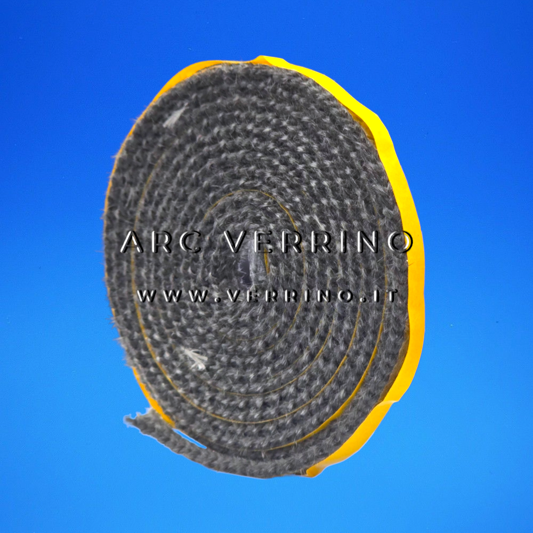 Originale riCambio Guarnizione piatta 8x3 mm Ravelli 44064 in fibra di vetro Tricotex - Confezione 2,5 metri | per vetro stufa a pellet - RICAMBI ARC VERRINO temoidraulia roma