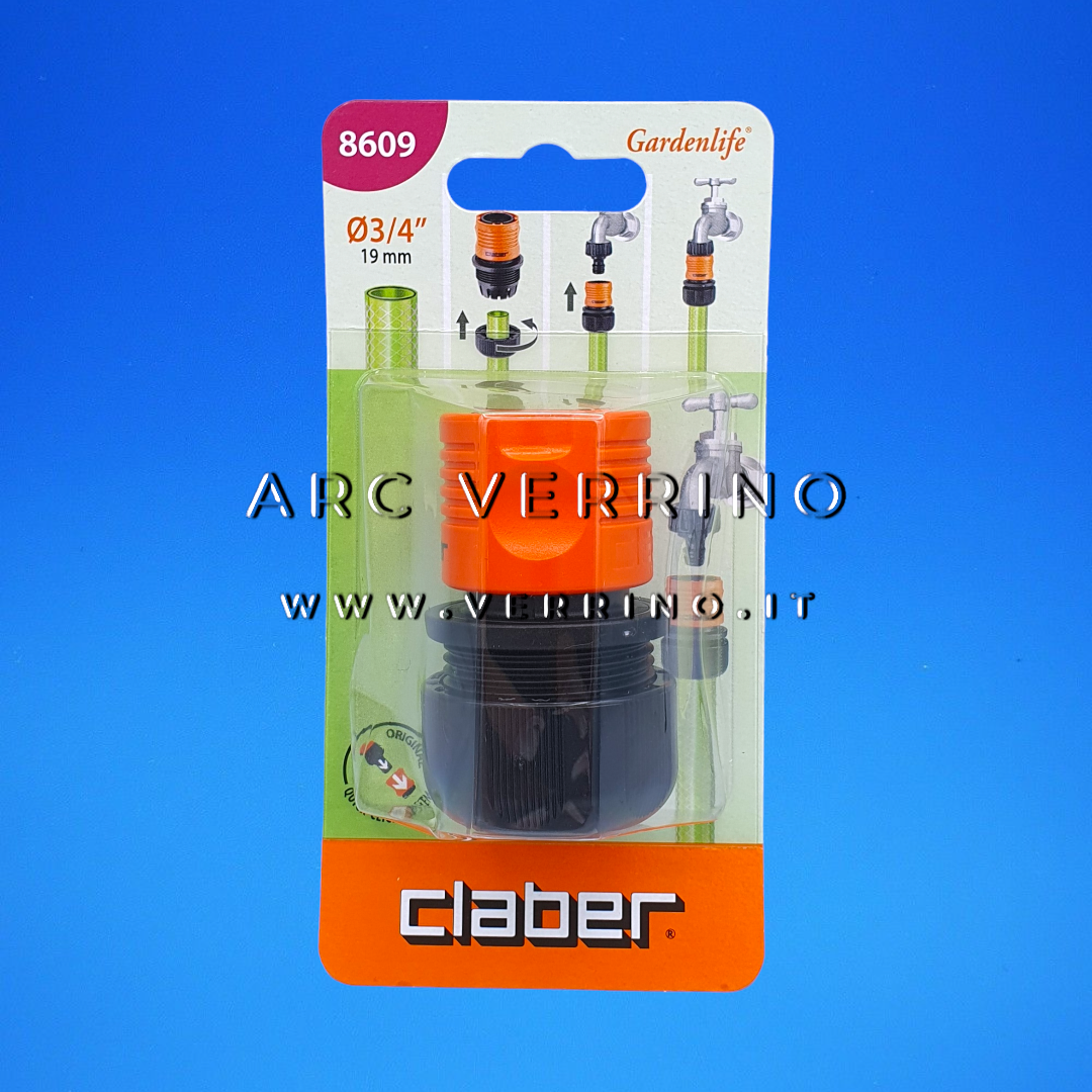  Raccordo a compressione irrigazione Claber 8609 | 3/4 - 19 mm