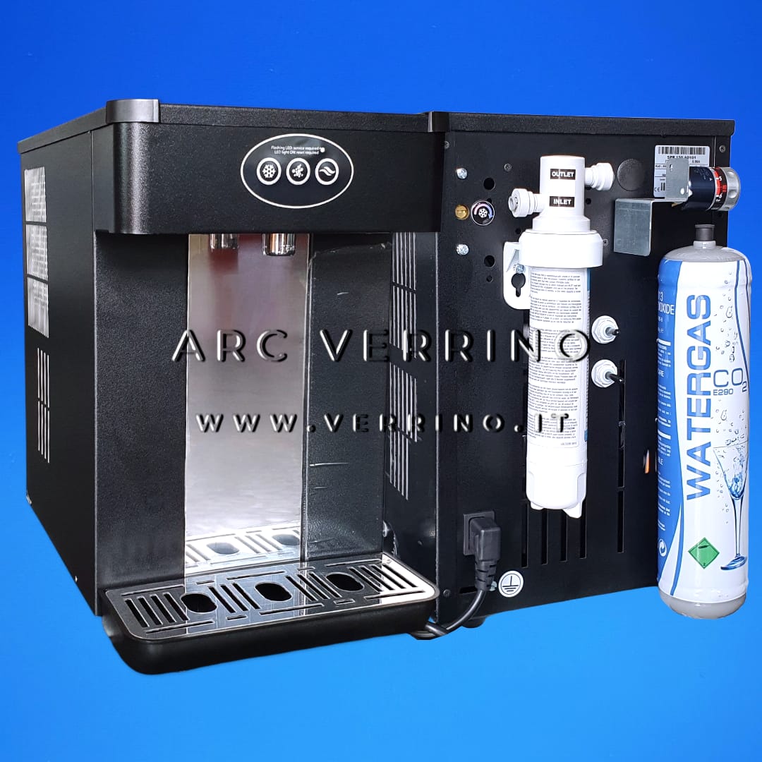 
                  
                    Refrigeratore gasatore sopra banco per trattamento acqua potabile e filtrata 36 Litri/h - 3 Vie | SL01U - con accessori - ARC VERRINO ROMA E GROTTAFERRATA per acqua depurata
                  
                
