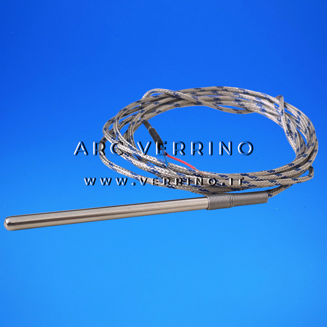 Ricambio originale Sonda di temperatura TCJ Eliwell SN300000 | Cavo vetrotex 3 m – Terminale 6×100 mm - ARC VERRINO