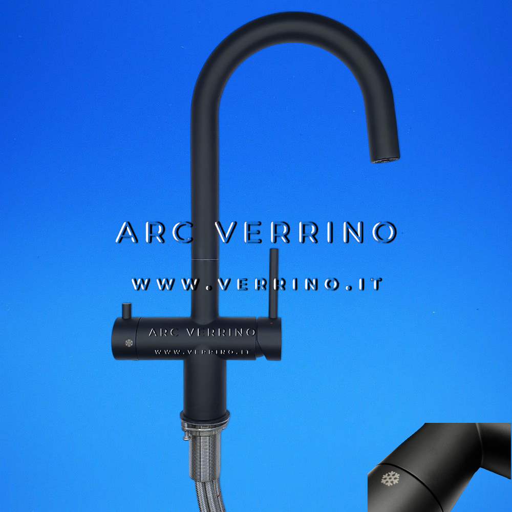 Rubinetto miscelatore spazzolato nero - 5 Vie - modello J | Lavello Cucina - ZR J510C