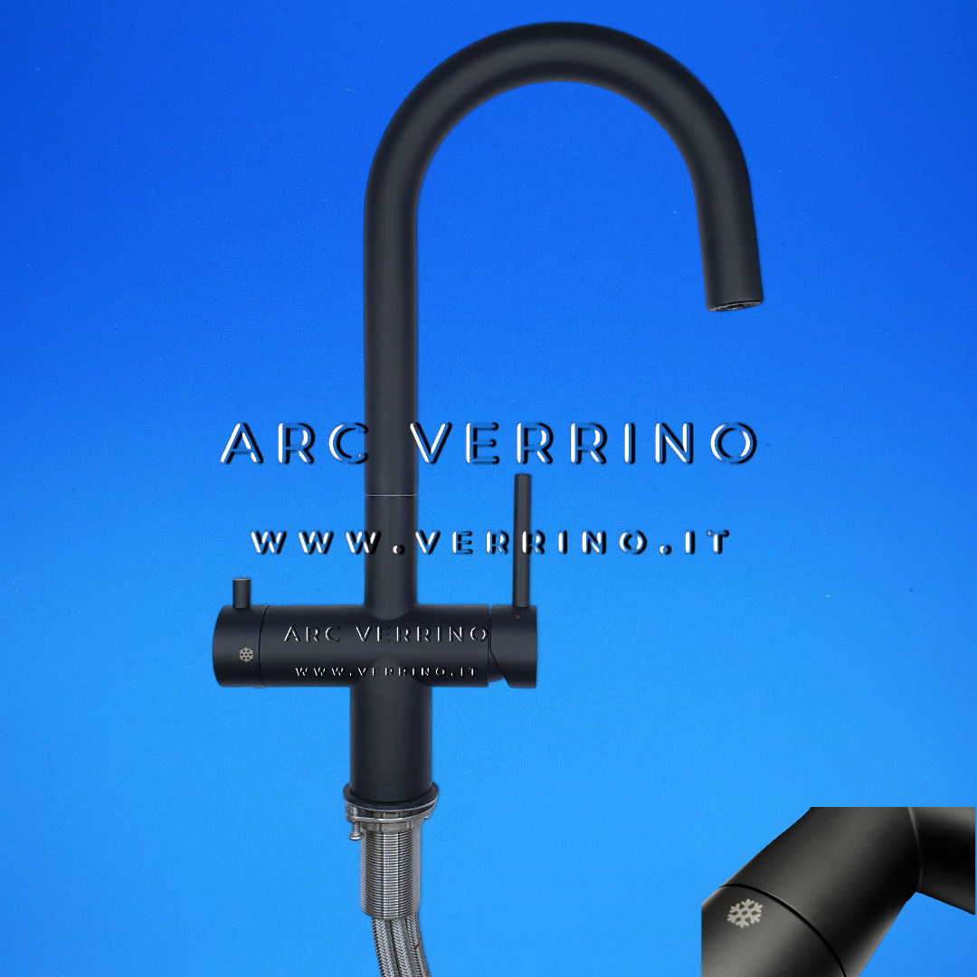 Rubinetto miscelatore spazzolato nero - 5 Vie - modello J | Lavello Cucina - ZR J510C