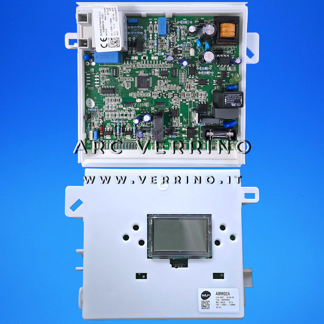 Scheda di controllo Ferroli 39843583 | Bertelli HDIMSG18 FE01 - ABM02A con display - Kit centralina elettronica di comando e controllo, con gestione accensione e rilevazione della fiamma originale Ferroli (38325984) | ARC VERRINO ROMA RICAMBI ORIGINALI