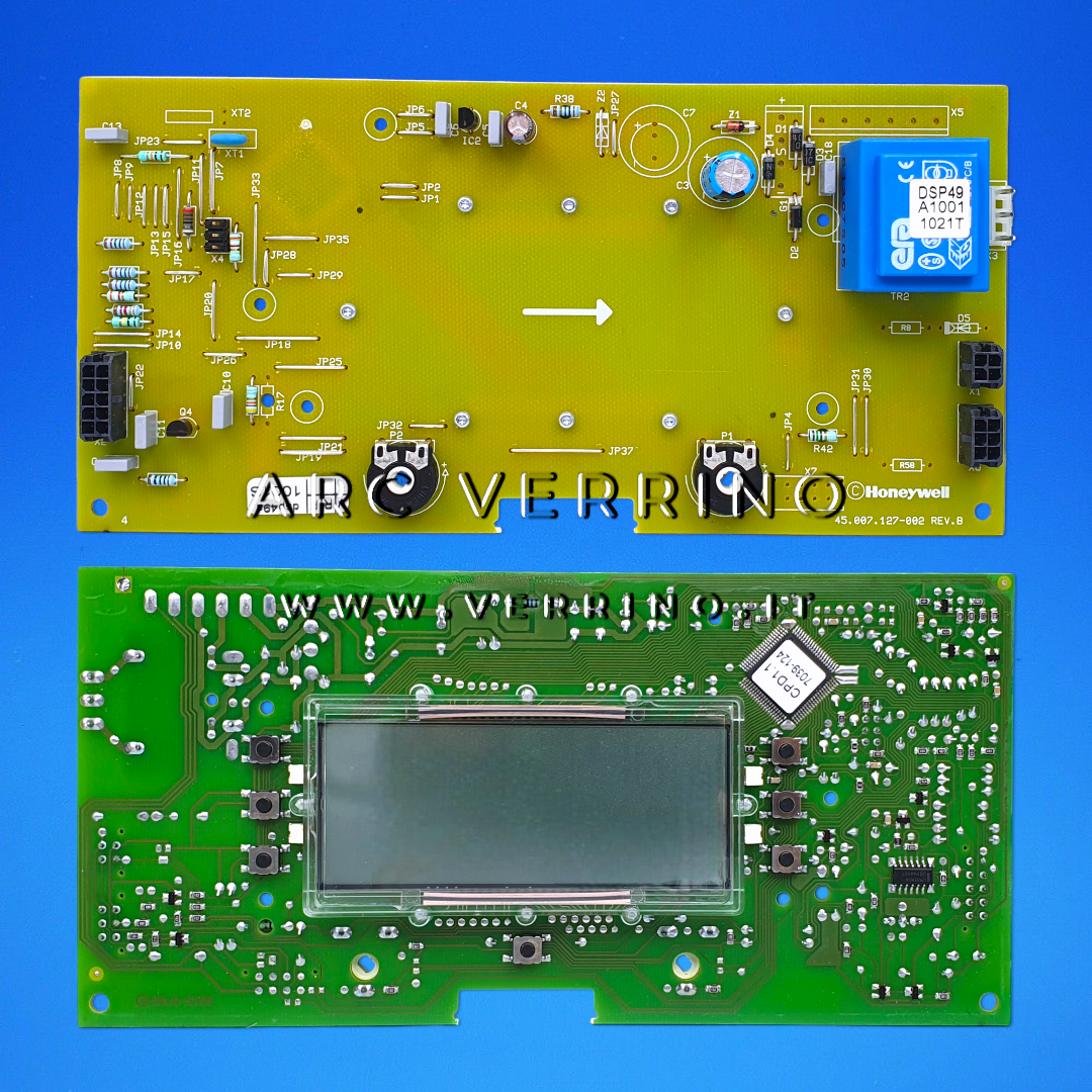 Scheda elettronica di controllo originale Ferroli 39809641 | Honeywell 45.007.127-002 con display - ARC VERRINO RICAMI ORIGINALI PER CALDAIE ROMA