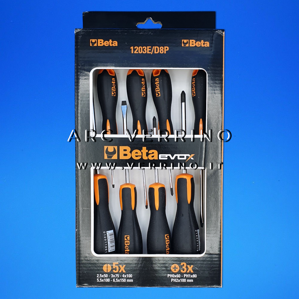 Serie giraviti Beta Evox 1203E/D8P | 8 Pezzi Croce/Taglio
