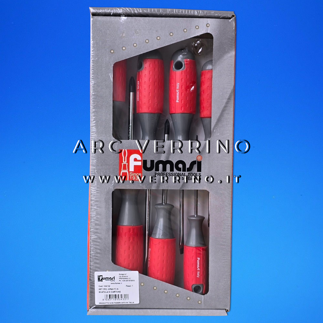 Serie giraviti Fumasi 104102 | 7 pezzi Croce/Taglio