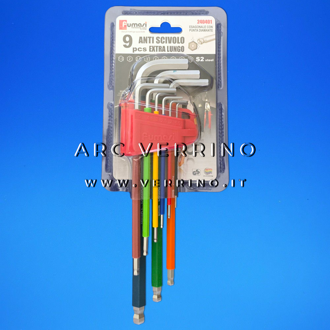 Set chiavi brugola Fumasi 240401 antiscivolo | Esagonali con punta diamante - 9 pezzi
