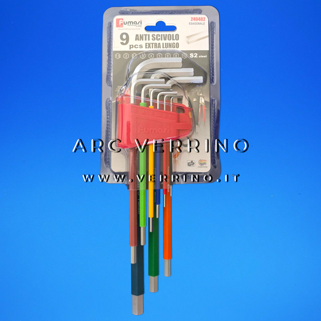 Set chiavi brugola Fumasi 240402 antiscivolo | Esagonali - 9 pezz